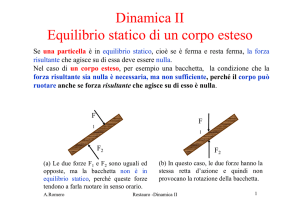 Dinamica II Equilibrio statico di un corpo esteso