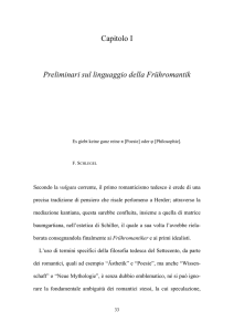 Capitolo I Preliminari sul linguaggio della Frühromantik