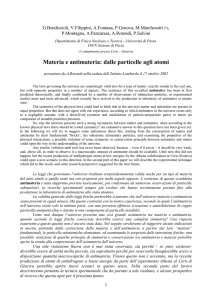 Materia e antimateria - Università degli studi di Pavia