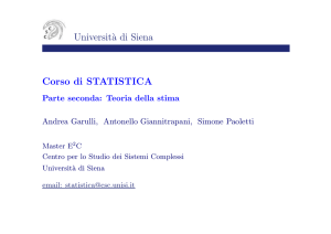 Universit`a di Siena Corso di STATISTICA