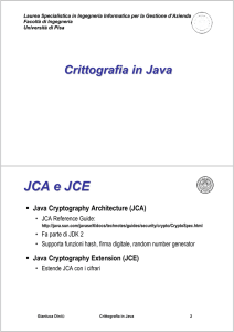 JCA e JCE - Dipartimento di Ingegneria dell`Informazione