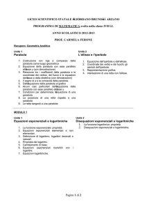 ARZANO PROGRAMMA DI MATEMATICA svolto nella classe IVB LL