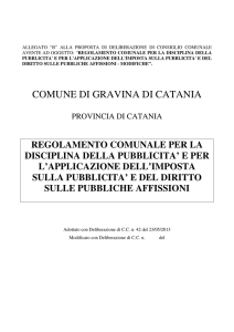 Regolamento Pubblicità - Comune di Gravina di Catania
