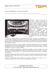 Pagine Abruzzo 03/03/2013 Cirano di Bergerac` in scena al Fenaroli