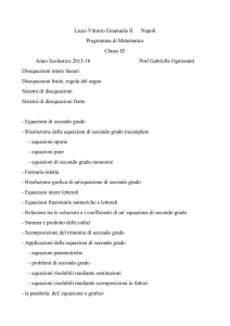 Liceo Vittorio Emanuele II Napoli Programma di Matematica Classe