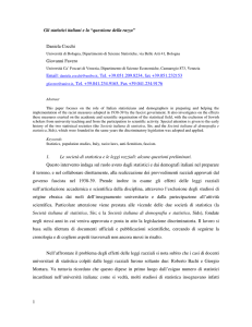 1 Gli statistici italiani e la “questione della razza”
