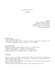 Curriculum Vitae - DISPO - Università degli studi di Genova