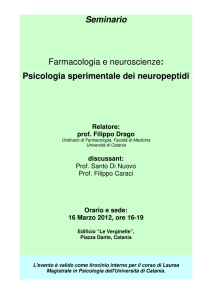 Seminario Farmacologia e neuroscienze: Psicologia sperimentale