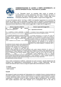 Somministrazione di lavoro a tempo determinato