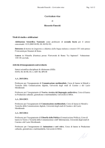 Curriculum vitae - Università degli studi di Cassino e del Lazio
