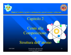 Capitolo 2 Cenni alla Composizione e Struttura dell`atomo
