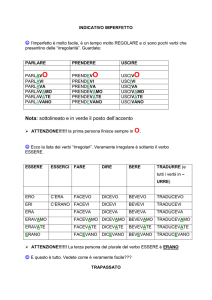 indicativo imperfetto