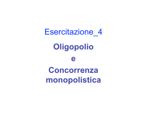Esercitazione_4 Oligopolio e Concorrenza monopolistica