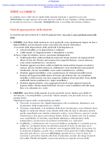 COS`E` LA CHIMICA? Stati di aggregazione della materia
