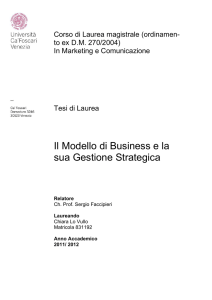 Il Modello di Business e la sua Gestione Strategica