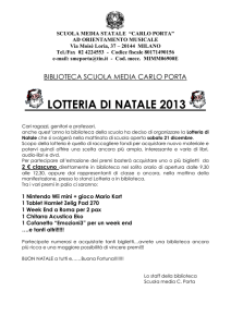lotteria di natale 2013 - AdG Scuola Media Statale Carlo Porta