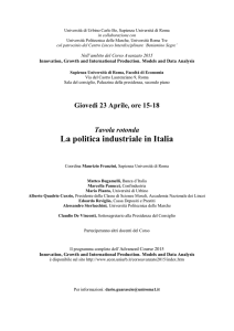 La politica industriale in Italia