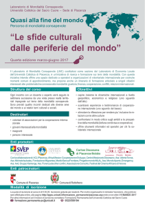 “Le sfide culturali dalle periferie del mondo” - Caritas Piacenza