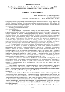 Il Decreto Christus Dominus - Pontificia Università della Santa Croce