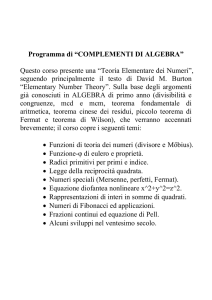 Programma di “COMPLEMENTI DI ALGEBRA”