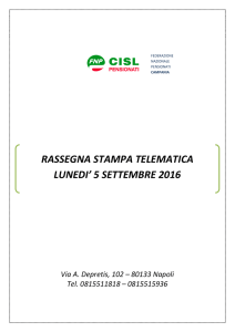 rassegna stampa 5 settembre 2016