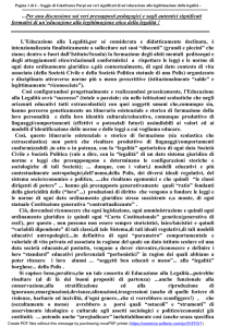 ...Per una discussione sui veri presupposti pedagogici e sugli