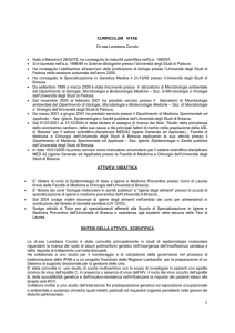 CURRICULUM VITAE Dr.ssa Loredana Covolo • Nata a Messina il