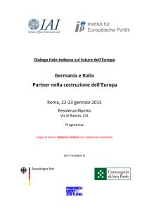Germania e Italia Partner nella costruzione dell`Europa