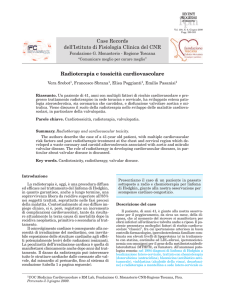 Radioterapia e tossicità cardiovascolare Case Records dell`Istituto