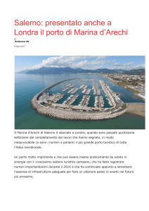 Salerno: presentato anche a Londra il porto di Marina d`Arechi