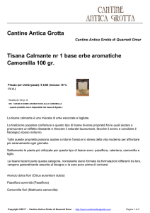 Tisana Calmante nr 1 base erbe aromatiche Camomilla 100 gr.