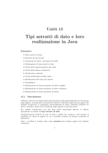 Tipi astratti di dato e loro realizzazione in Java
