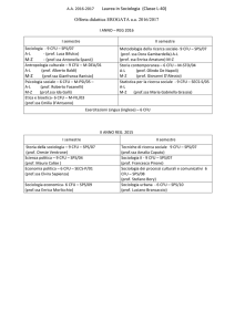 semestri insegnamenti corso di laurea in Sociologia L