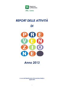 Report attività di prevenzione 2013
