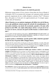 Ottavio Serra La caduta dei gravi e la relatività generale. (Relazione