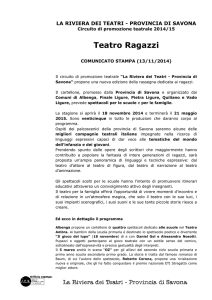 Teatro Ragazzi - Comunicato stampa