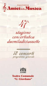 Programma della stagione 2017 - Associazione Amici della Musica