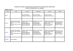 CORSO DI LAUREA MAGISTRALE IN SCIENZE E TECNOLOGIE