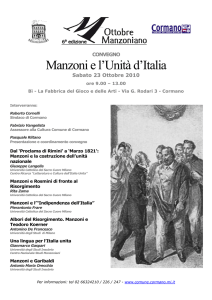 Manzoni e l`Unità d`Italia