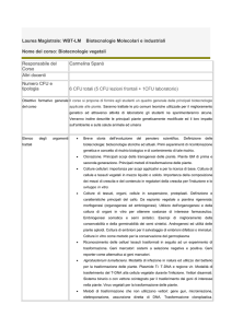 Laurea Magistrale: WBT-LM Biotecnologie Molecolari e industriali
