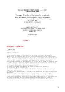REGIONE SICILIA - Legge regionale 14 aprile 2009