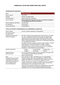 CURRICULA VITAE DEI DIRETTORI DELL`ISTAT