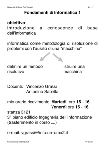 Fondamenti di Informatica 1 obiettivo