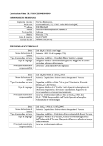 Curriculum Vitae DR. FRANCESCO FIORINO INFORMAZIONI