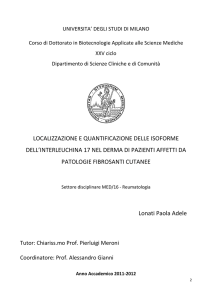 localizzazione e quantificazione delle isoforme dell`interleuchina 17