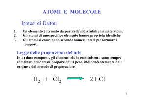 H + Cl 2 HCl - Macroarea di Scienze