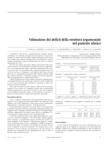 Valutazione dei deficit della struttura argomentale nel paziente