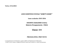 Classe: 3 H - Liceo scientifico Gobetti Torino