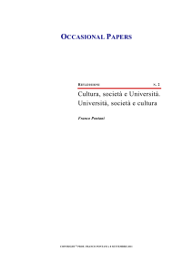 Cultura, società e Università. Università, società e cultura