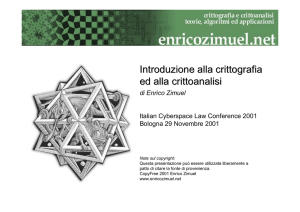 Introduzione alla crittografia ed alla crittoanalisi